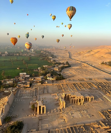تحليق 2200 سائح في 90 رحلة بالون طائر بسماء الأقصر