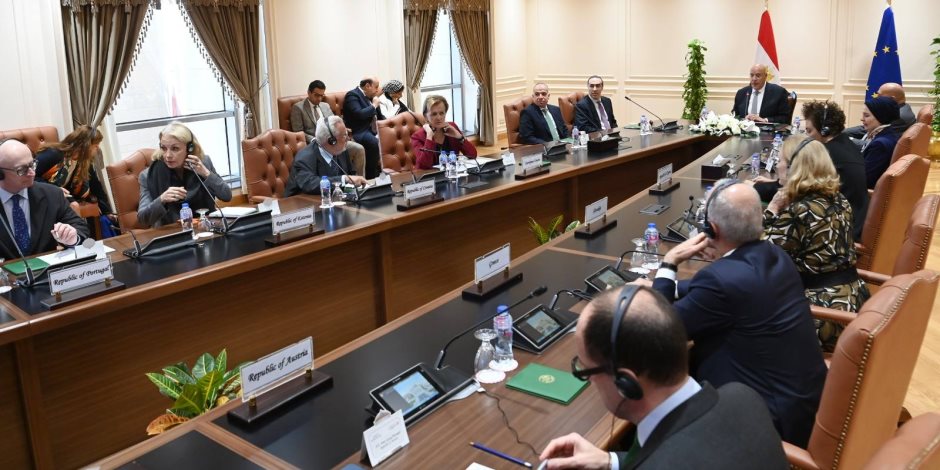 المستشار هشام بدوي، رئيس مجلس النواب، يستقبل سفراء دول الاتحاد الأوروبي في مصر - صوت الأمة
