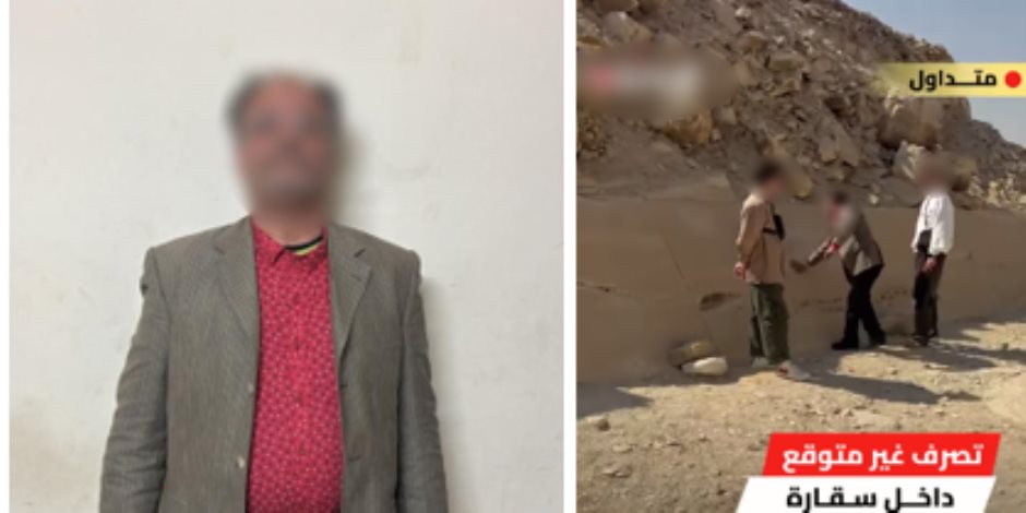 بعد تداول الفيديو.. ضبط مرشد سياحي رسم على جدار أحد الأهرامات - صوت الأمة