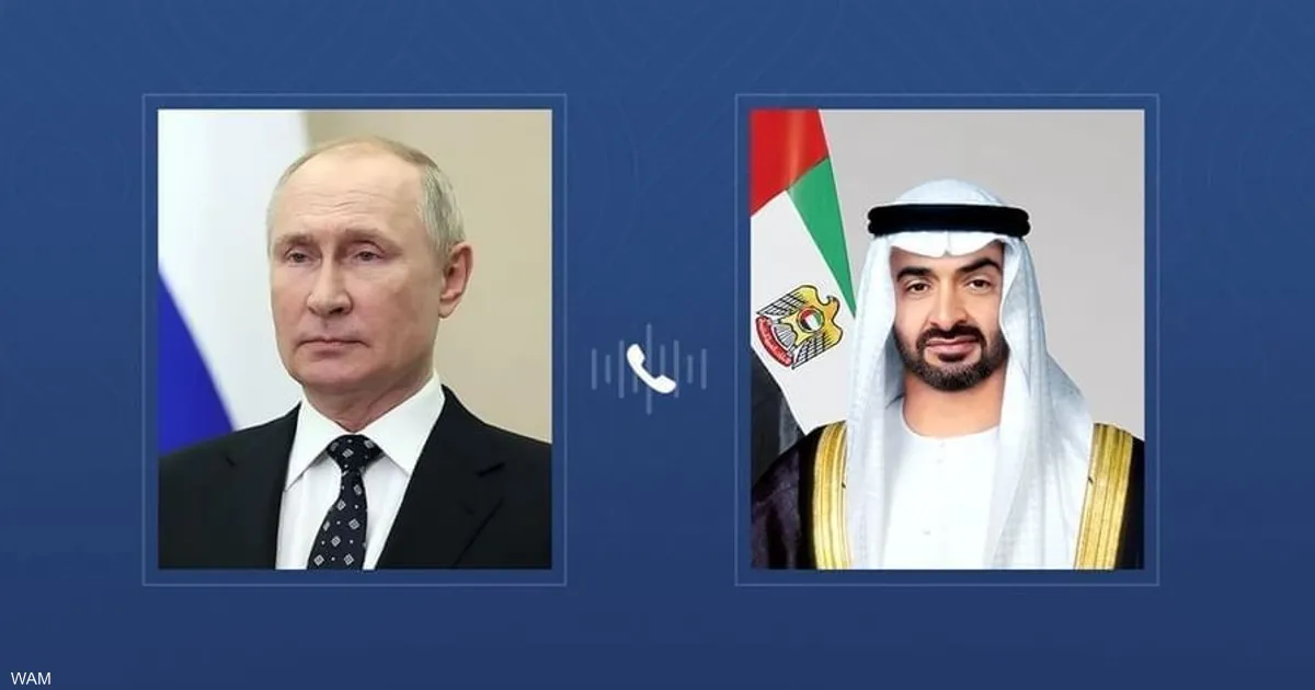 رئيس دولة الإمارات يتلقى اتصالا هاتفيا من الرئيس الروسي