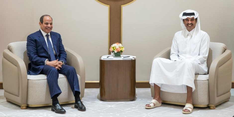 الرئيس السيسى وأمير قطر يؤكدان رفضهما أي أعمال عسكرية توسع دائرة الصراع - صوت الأمة