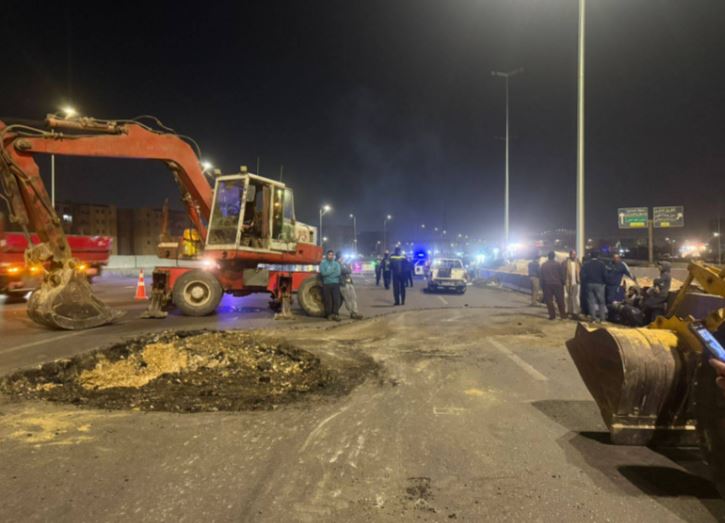جهاز حدائق أكتوبر: جارٍ إصلاح هبوط أرضي محدود بالطريق الأوسطي