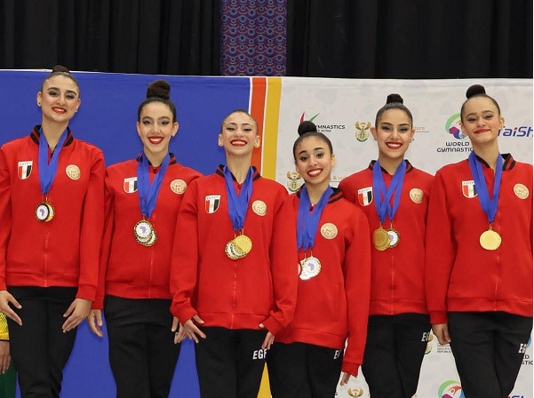 منتخب الجمباز الإيقاعي الجماعي يتوج بذهبية البطولة الأفريقية