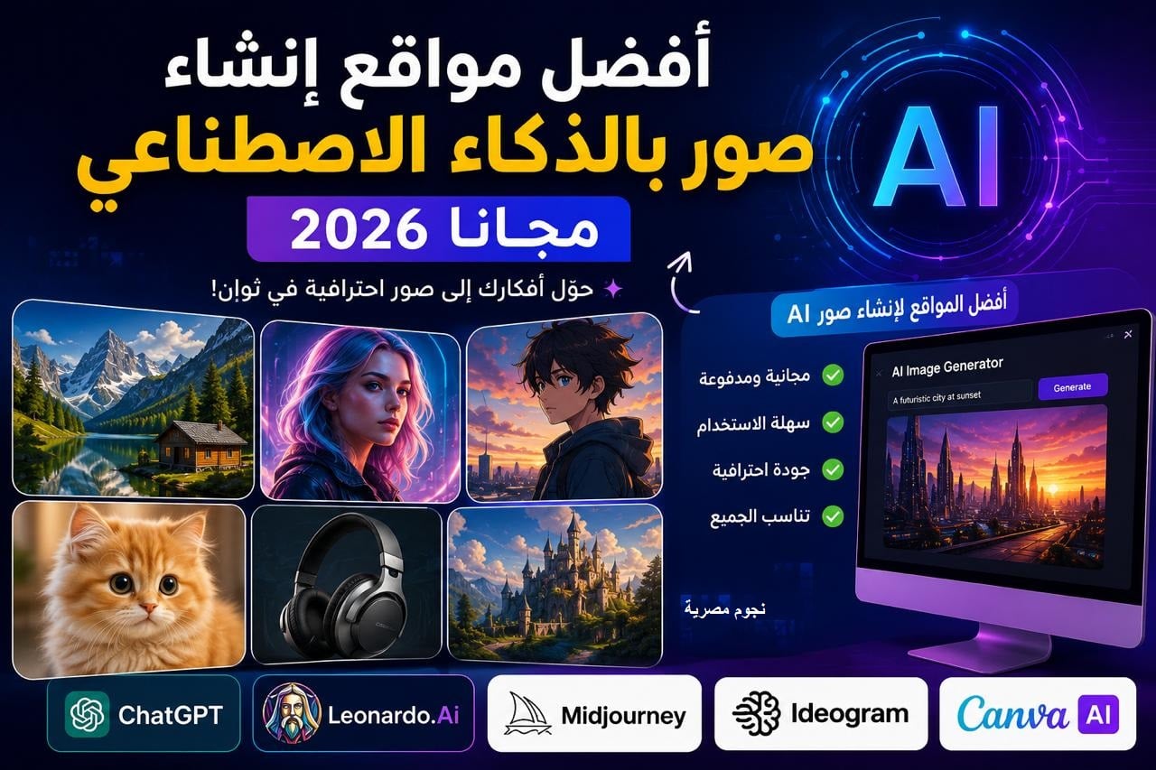 أفضل مواقع إنشاء صور بالذكاء الاصطناعي مجانًا 2026