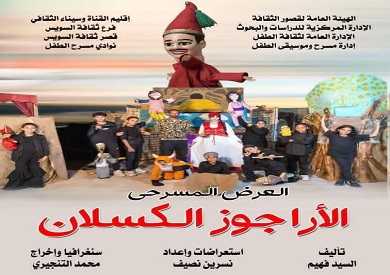 الليلة.. فرقة السويس تقدم عرض الأراجوز الكسلان في المهرجان الختامي لنوادي مسرح الطفل